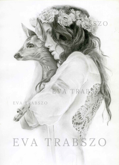 art-named dear deer-pencil drawing-picture